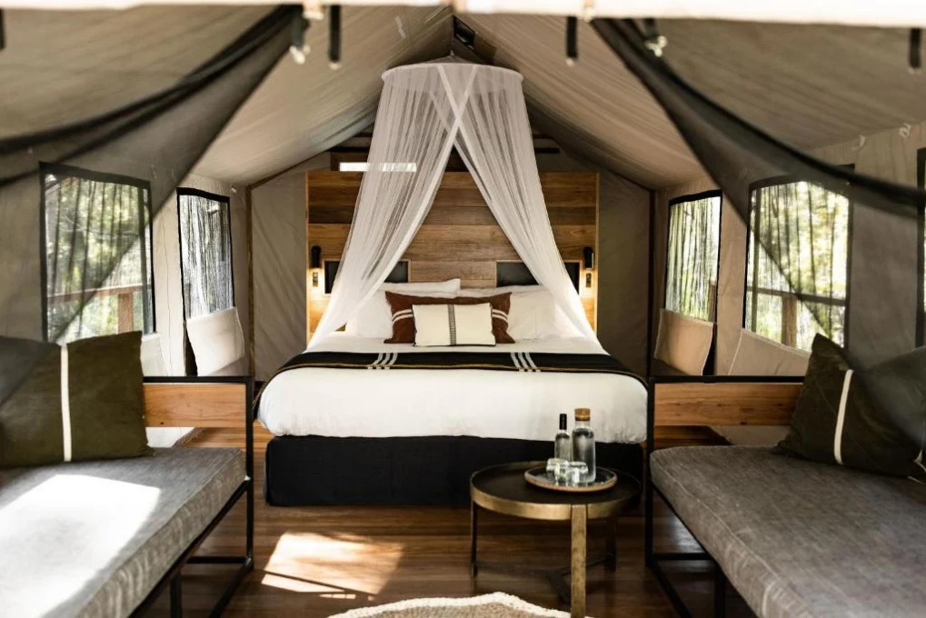 Een safaritent uit ons reisboek bij Paperbark Camp